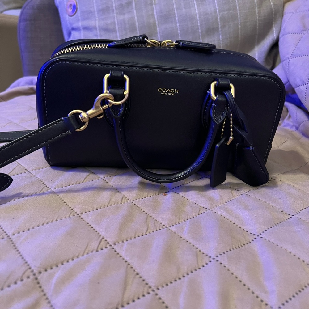 Coach Black and gold hardware Bowery satchel 22 real Leather Brand new in store
